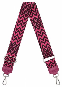 Módní pásek na tašku Stripes Mix P0010 fuchsiový/černý
