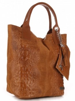 Kožené kabelka shopper bag Vittoria Gotti zrzavá V877