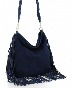 Kožené kabelka univerzální Vittoria Gotti tmavě modrá B60
