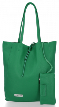 Kožené kabelka shopper bag Vittoria Gotti dračí zelená V775