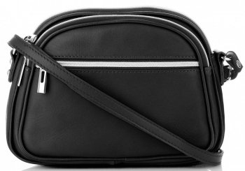 Kožené kabelka listonoška Genuine Leather černá 5100