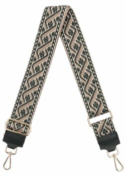 Módní pásek k tašce P011 lahvově zelená/beige