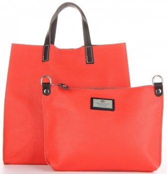 Kožené kabelka univerzální Genuine Leather malinová 691756