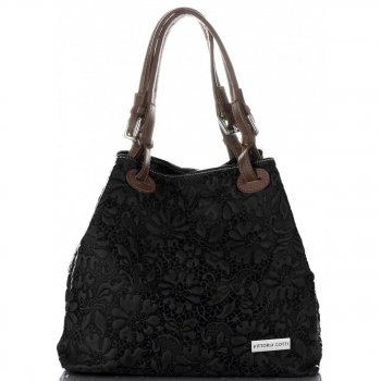 Kožené kabelka shopper bag Vittoria Gotti černá V80049