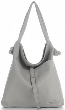 Kožené kabelka shopper bag Vittoria Gotti světle šedá V5701