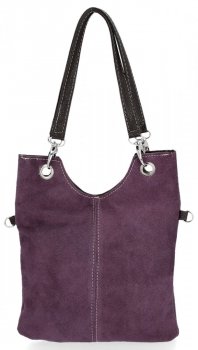 Kožené kabelka univerzální Genuine Leather fialová 222