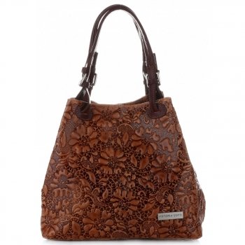 Kožené kabelka shopper bag Vittoria Gotti hnědá V80049