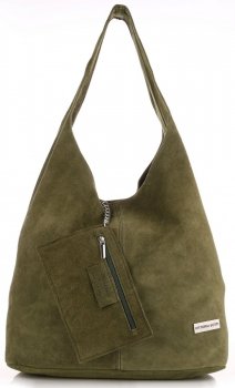 Bőr táska shopper bag Vittoria Gotti zöld V8802