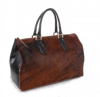 Bőr táska kuffer Genuine Leather barna 8096