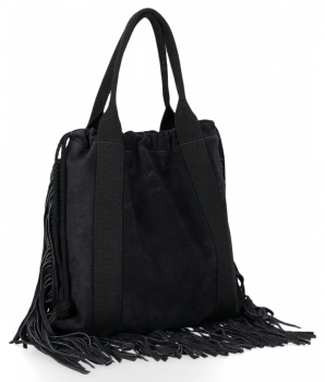 Bőr táska shopper bag Vittoria Gotti fekete B7