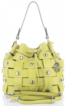 Bőr táska shopper bag Vittoria Gotti lime V5867