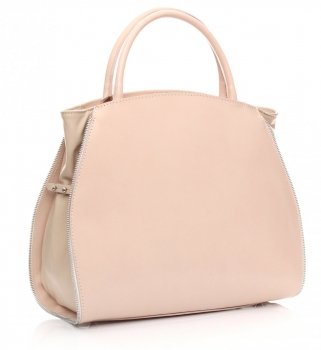 Bőr táska kuffer Genuine Leather világos bézs 956
