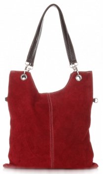 Bőr táska levéltáska Genuine Leather bordó 517