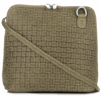 Bőr táska levéltáska Genuine Leather zöld A7