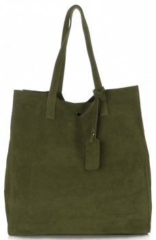 Bőr táska shopper bag Vittoria Gotti zöld V205454