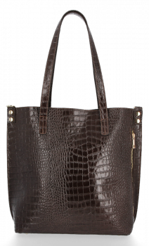 Bőr táska shopper bag Vittoria Gotti csokoládé VG803