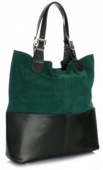 Bőr táska shopper bag Genuine Leather zöld 605