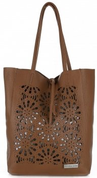 Bőr táska shopper bag Vittoria Gotti barna V577