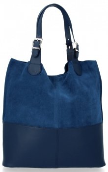 Bőr táska shopper bag Genuine Leather fekete 605
