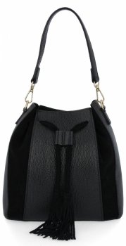 Divatos bőr táska boho stílusban 665-Z fekete