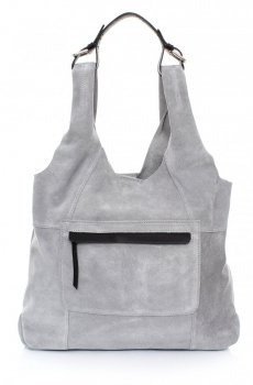 Bőr táska shopper bag Genuine Leather szürke 8023