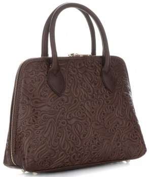 Bőr táska kuffer Genuine Leather csokoládé 80032