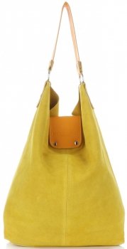 Bőr táska shopper bag Vittoria Gotti sárga V3292C