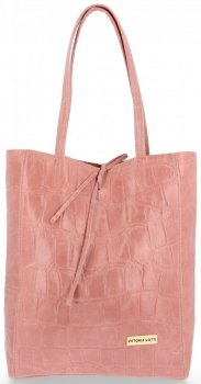 Bőr táska shopper bag Vittoria Gotti rózsaszín V299COCO