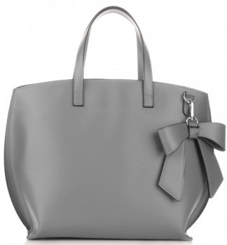 Bőr táska shopper bag Vittoria Gotti szürke V6D BIGsz