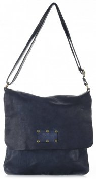 Bőr táska levéltáska Genuine Leather tengerkék L5127