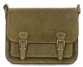 Bőr táska levéltáska Genuine Leather zöld 1643