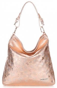 Bőr táska shopper bag Vittoria Gotti arany V23