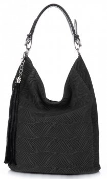 Bőr táska shopper bag Genuine Leather fekete G100