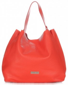 Bőr táska shopper bag Vittoria Gotti piros V230
