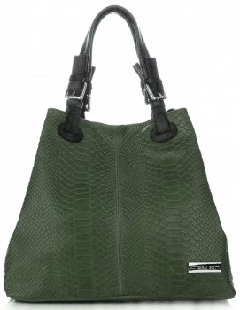 Bőr táska shopper bag Vittoria Gotti palackzöld V2L