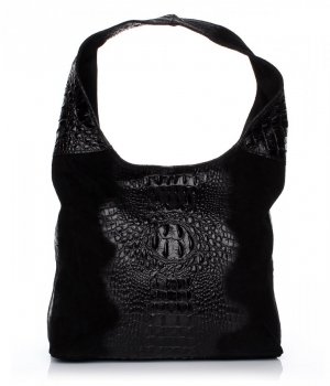 Bőr táska shopper bag Vera Pelle fekete A1