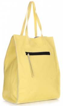 Bőr táska shopper bag Vittoria Gotti sárga V8622