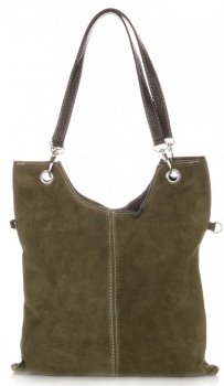 Bőr táska levéltáska Genuine Leather világoszöld 517