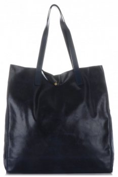 Bőr táska shopper bag Vera Pelle tengerkék 205454