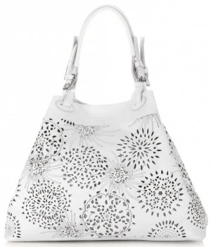 Bőr táska shopper bag Vittoria Gotti fehér V8913