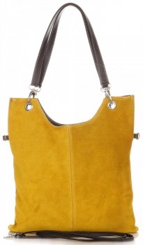 Bőr táska levéltáska Genuine Leather sárga 517