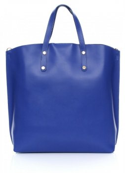 Bőr táska shopper bag Genuine Leather kék 6047