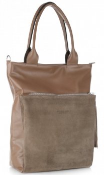 Bőr táska shopper bag Vittoria Gotti földszínű V270
