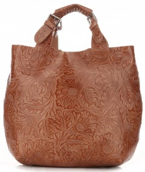 Bőr táska shopper bag Genuine Leather vörös K216