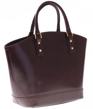 Bőr táska shopper bag Genuine Leather csokoládé 11A