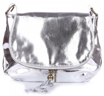Bőr táska levéltáska Genuine Leather ezüst A3