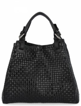 Divatos bőr Shopper Bag 2269-J fekete táska