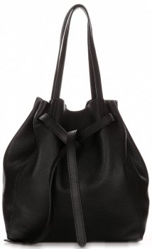 Bőr táska shopper bag Genuine Leather fekete 1158