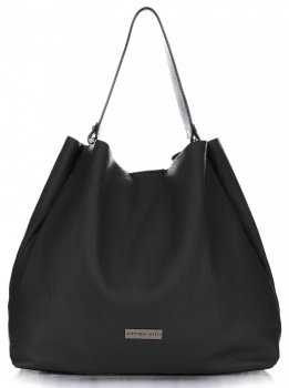 Bőr táska shopper bag Vittoria Gotti fekete V230