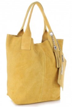 Bőr táska shopper bag Genuine Leather sárga 801